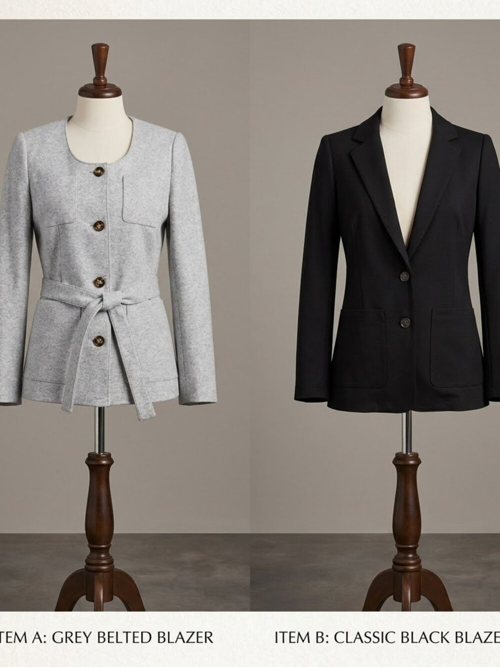 J.Crew Mario Bellucci Italy LOT of 2 gray/black wool blend blazer jackets, sz 4